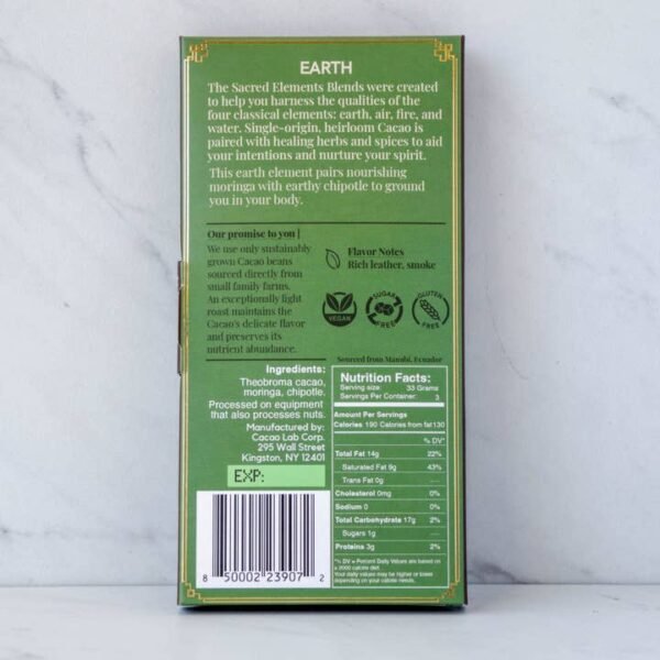 Ceremonial Grade Earth Element Cacao with Moringa & Chipotle | Ecuadorian Arriba Nacional - Image 3