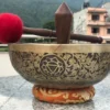 15 Inch Yogi Carving Tibetan Singing Bowl Mallet & Cushion | Antique Sound Bowl Meditation Bell for Yoga | Healing Bowl | Self-Care Gift - Image 9