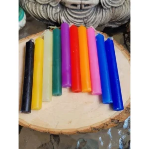 Set of 10 Assorted Color Mini 4″ Chime Unscented ,Spell Cand